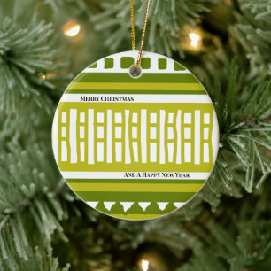 MAZ Striped Ribbed Knitting Pattern 081 Christmas Ceramic Tree Decoration