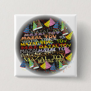 mazal tovs 15 cm square badge