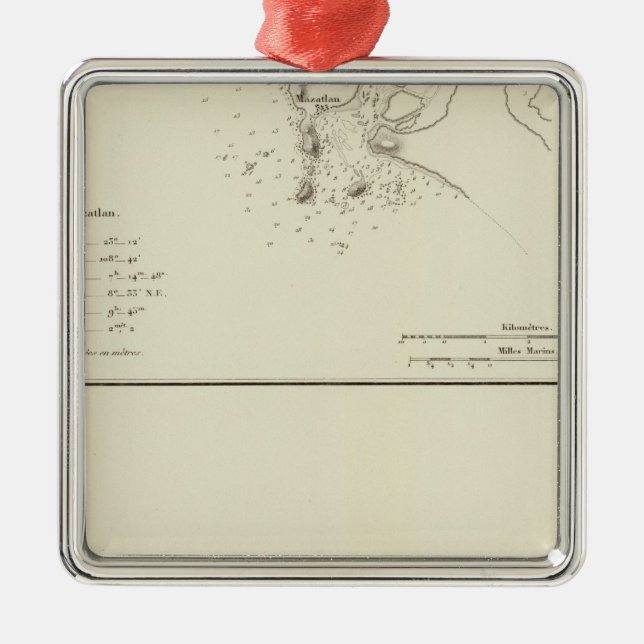 Mazatlan, Mexico Metal Tree Decoration (Front)