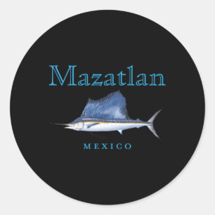 Mazatlan Mexico Sailfish Classic Round Sticker