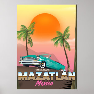 Mazatlán Mexico travel poster