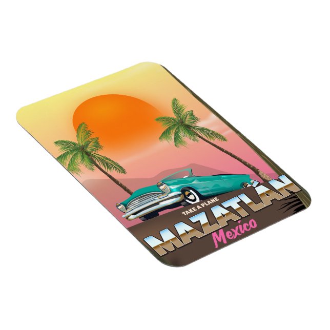Mazatlán Mexico travel poster Magnet (Right Side)