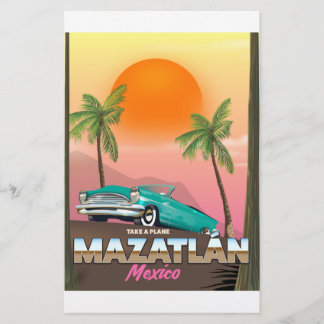 Mazatlán Mexico travel poster Stationery