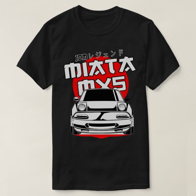 Mazda mx5 miata red moon ( white print ) Sticker T-Shirt (Design Front)