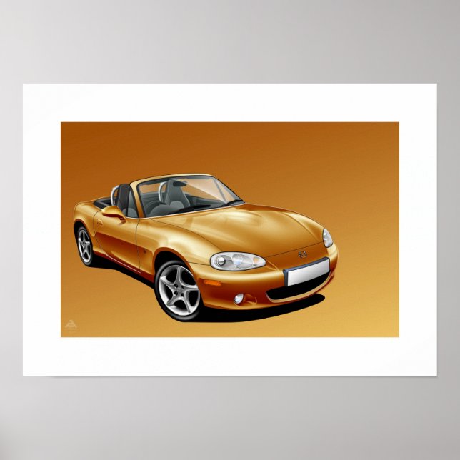Mazda MX5 mk2 Poster Illustration (Front)
