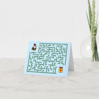 Maze Christmas Card for Kids