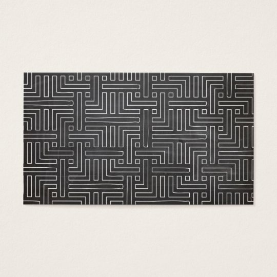MAZE DRAWING in WHITE on BLACK CHALKBOARD Business Card