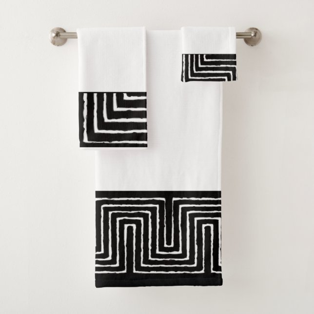 Maze Mudcloth Bath Towel Set (Insitu)