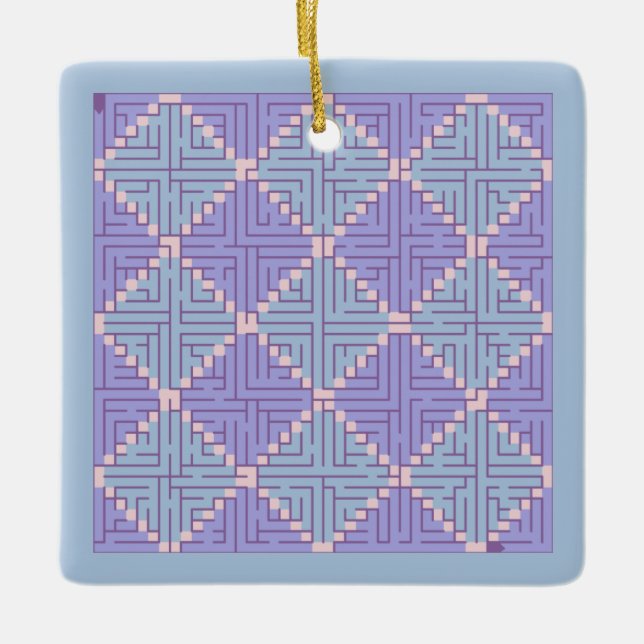 Maze Patchwork Ceramic Ornament (Front)
