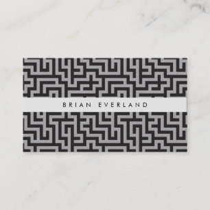 Maze Pattern Black White Profile Appointment Card