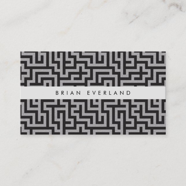 Maze Pattern Black White Profile Appointment Card (Front)