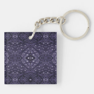 Maze Purple Abstract Alcohol Ink Art Key Ring