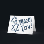 MAZEL TOV BAR BAT MITZVAH Customisable Blue Paint  Card<br><div class="desc">Hand drawn stars and brush stroke text by me for you. Add your own text to the inside of the card or change the background colours. For more designs and colours check my shop! Or let me know if you'd like something custom. I also have matching wrapping paper and of...</div>