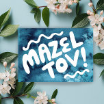 MAZEL TOV BAR BAT MITZVAH Customisable Watercolor Card<br><div class="desc">Hand drawn text by me for you. Add your own text to the inside of the card or change the background colours. For more designs and colours check my shop! Or let me know if you'd like something custom. I also have matching wrapping paper and of course both Bar and...</div>