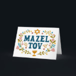 MAZEL TOV BAR BAT MITZVAH Jewish Customisable  Card<br><div class="desc">Hand drawn text by me for you. Great for a bar or bat mitzvah or jewish wedding or other event. Add your own text to the inside of the card or change the background colours. For more designs and colours check my shop! Or let me know if you'd like something...</div>