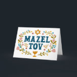 MAZEL TOV BAR BAT MITZVAH Jewish Customisable  Card<br><div class="desc">Hand drawn text by me for you. Great for a bar or bat mitzvah or jewish wedding or other event. Add your own text to the inside of the card or change the background colours. For more designs and colours check my shop! Or let me know if you'd like something...</div>