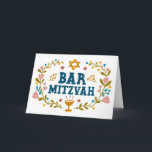 MAZEL TOV BAr MITZVAH Jewish Hand-drawn Custom  Card<br><div class="desc">Hand drawn text by me for you. Great for a bar mitzvah. Add your own text to the inside of the card or change the background colours. Check my shop for BAT MITZVAH versions and other text too. For more designs and colours check my shop! Or let me know if...</div>