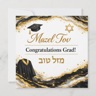 Mazel Tov on Your Graduation Card   Black Agate