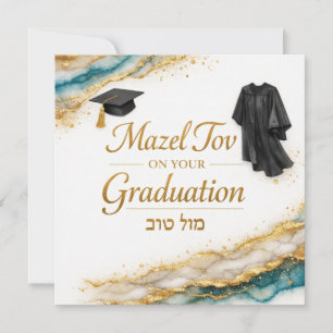 Mazel Tov on Your Graduation Card   Hebrew Congrat