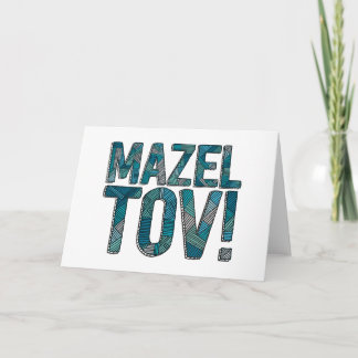 Mazel Tov Patchwork Teal Card