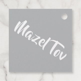 Mazel Tov silver Favour Tags