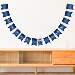 Mazel Tov Star of David Bat or Bar Mitzvah Party Bunting<br><div class="desc">Mazel Tov Bunting Flags decoration in dark blue for a Bat or Bar Mitzvah party. This chic Jewish celebration banner features the Star of David on either corner and your custom photo.</div>