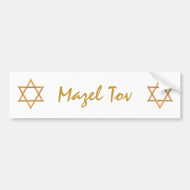 Mazel Tov/Star of David Bumper Sticker (Front)