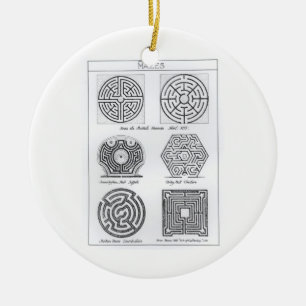 Mazes, c.1900 (engraving) (b/w photo) ceramic tree decoration