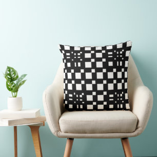 Mazipoodles 3D Square Grid Black White Cushion