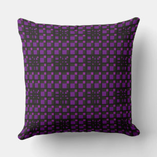 Mazipoodles 3D Square Grid Deep Purple Cushion