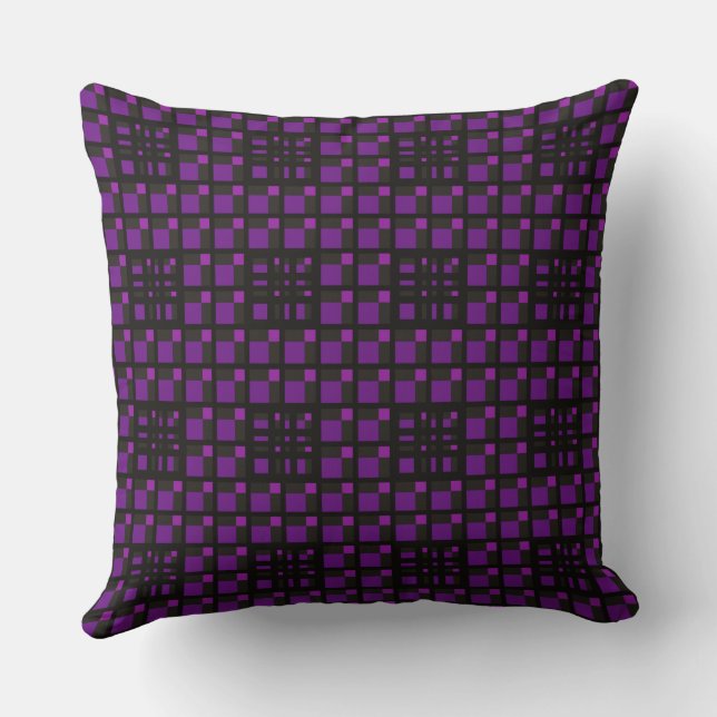 Mazipoodles 3D Square Grid Deep Purple  Cushion (Back)