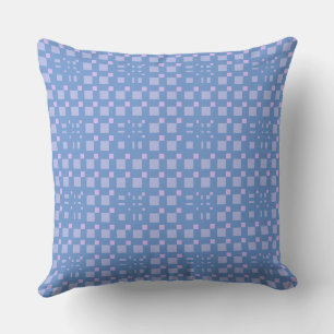 Mazipoodles 3D Square Grid Dusty Blue Lilac Cushion