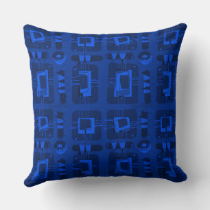 Mazipoodles Abstract Ethnic Matrix - Blue  Cushion