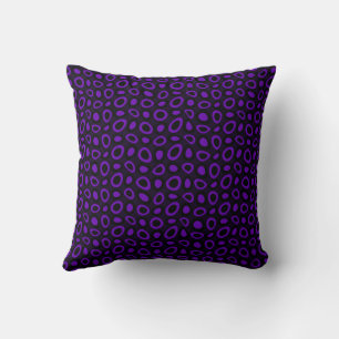 Mazipoodles Abstract Teardrops - Black Purple Cushion