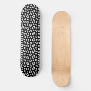 Mazipoodles Abstract Teardrops - Black White Skateboard
