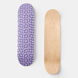 Mazipoodles Abstract Teardrops - Purple White  Skateboard