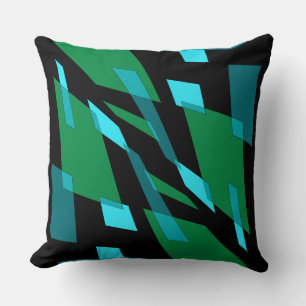 Mazipoodles Abstraction Perspective Black Green Cushion