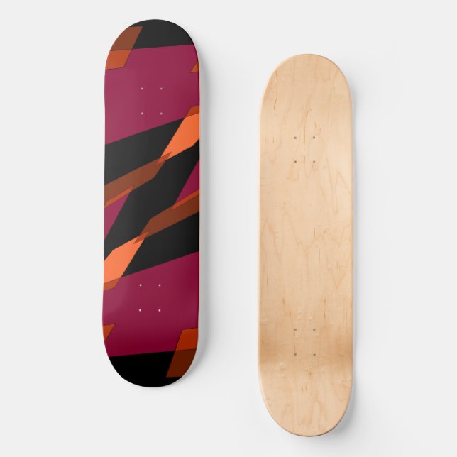 Mazipoodles Abstraction Perspective Black Magenta  Skateboard (Front)