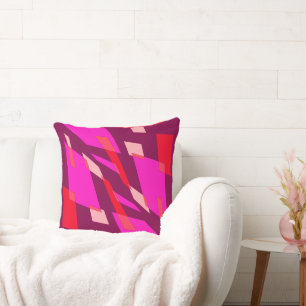 Mazipoodles Abstraction Perspective Magenta Tomato Cushion