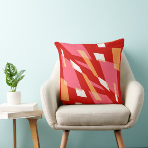 Mazipoodles Abstraction Perspective Red Orange Cushion