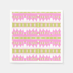 Mazipoodles Afrofuturist Pattern Pink White Green Napkin