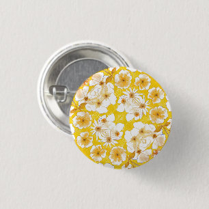 Mazipoodles Botanical Garden - Butterscotch Yellow 3 Cm Round Badge