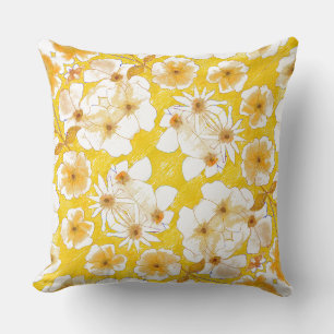 Mazipoodles Botanical Garden - Butterscotch Yellow Cushion