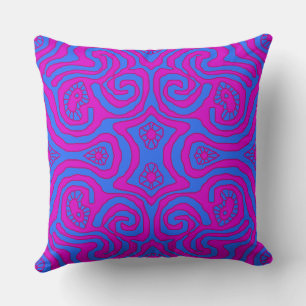 Mazipoodles Crazy Maze - Blue Magenta Cushion