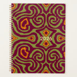 Mazipoodles Crazy Maze - Olive Burgundy Gold Planner<br><div class="desc">MAZIPOODLES presents an organic design with ethnic Bohemian vibe. Style your way - showcase you!</div>