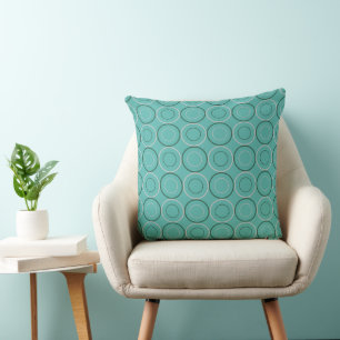 Mazipoodles Cute Circles - Dusty Teal Cushion