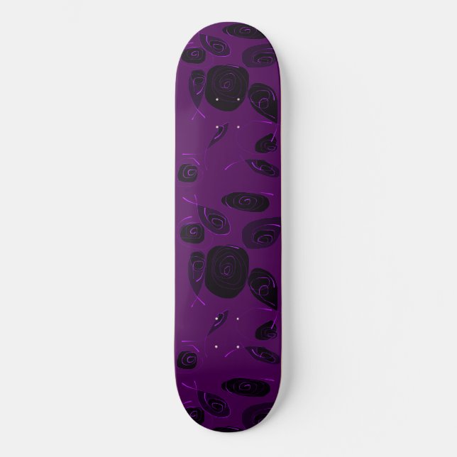 Mazipoodles Fish Roses Violet Black  Skateboard (Front)