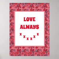 Mazipoodles Floral Bubbles Love Kiss Red 2