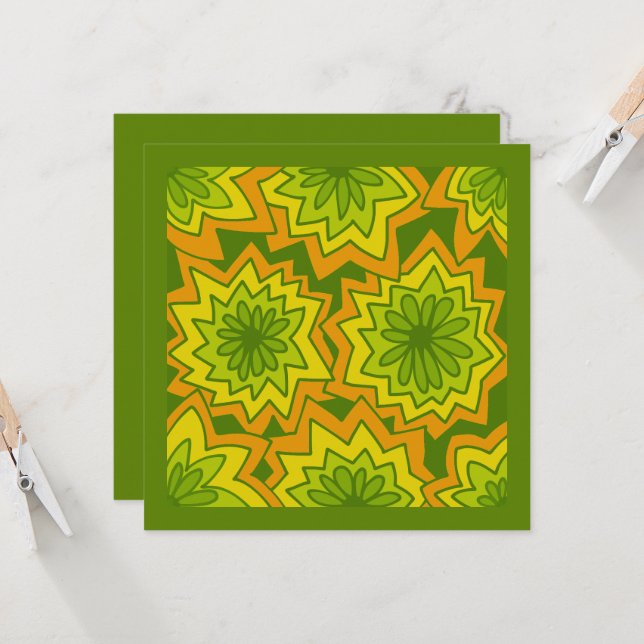 Mazipoodles Floral Fireworks Pattern 041 Card (Front/Back In Situ)