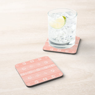 MAZIPOODLES Floral Striped Ribbed Knitting 202 Coaster